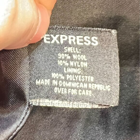 Express Womens Preppy Double Breasted Peacoat Size 7/8 Wool Blend Gray Winter - Picture 3 of 12